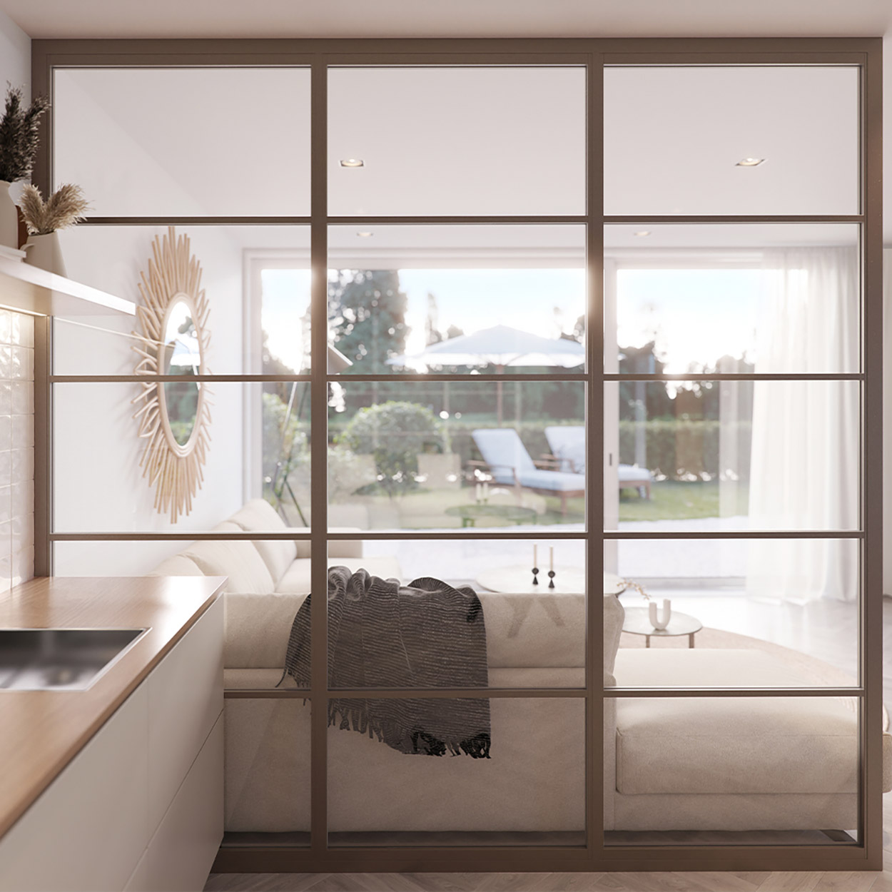 Skantrae SlimSeries Alu - Metalen Scheidingswand Brons